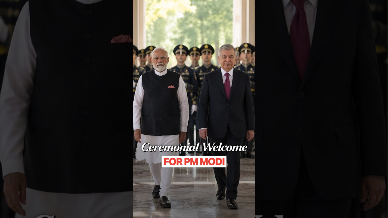PM Modi Receives Ceremonial Welcome Ahead of Talks With President Mirziyoyev
