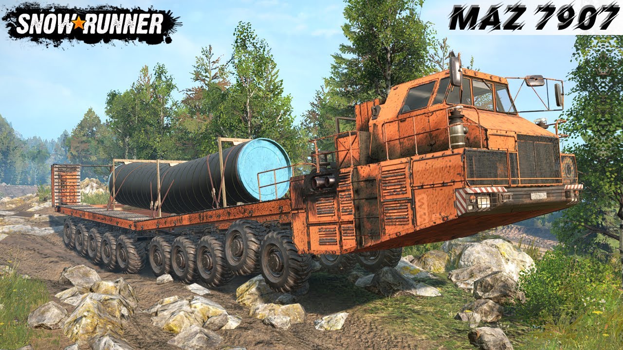 SnowRunner - MAZ 7907 The Longest Truck In The World With 20 Drive Wheels