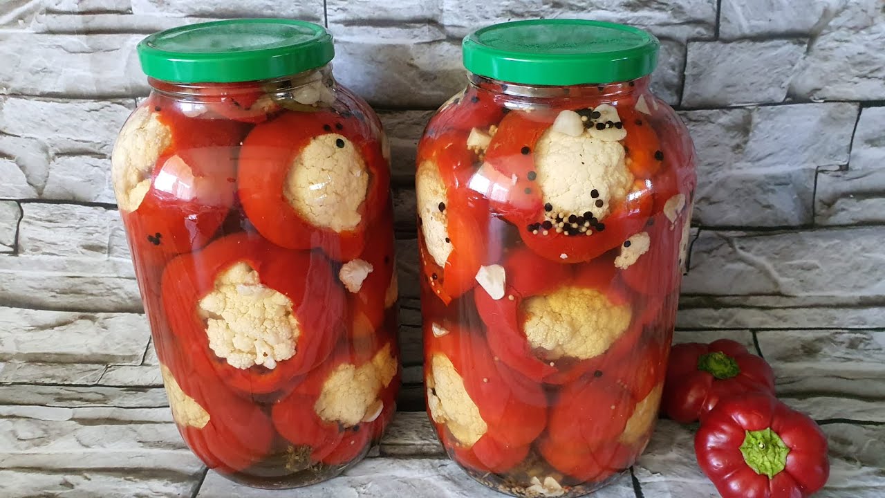 Gogosari umpluti cu conopida pentru iarna