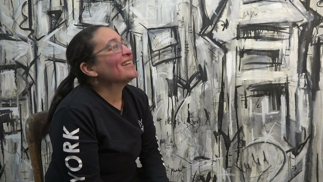 Iliana emilia Garcia in her Studio in Brooklyn