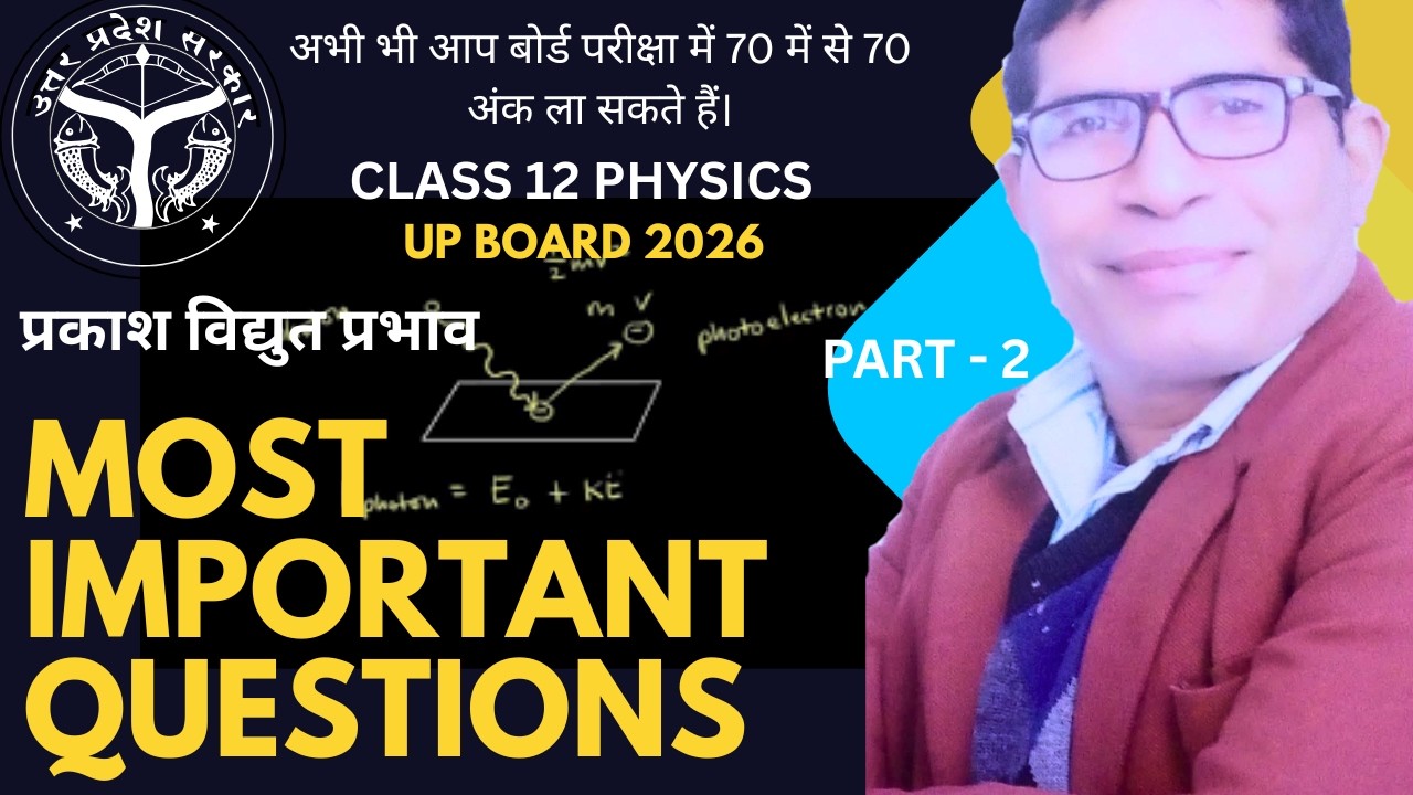 Most important questions of upcoming UP Board 2026 Physics Paper ( PART- 2) .