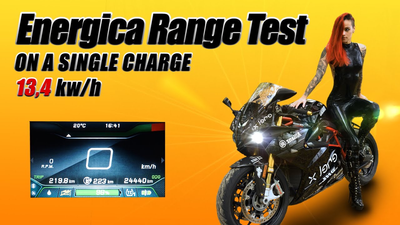 Range Test Energica electric motorcycle.