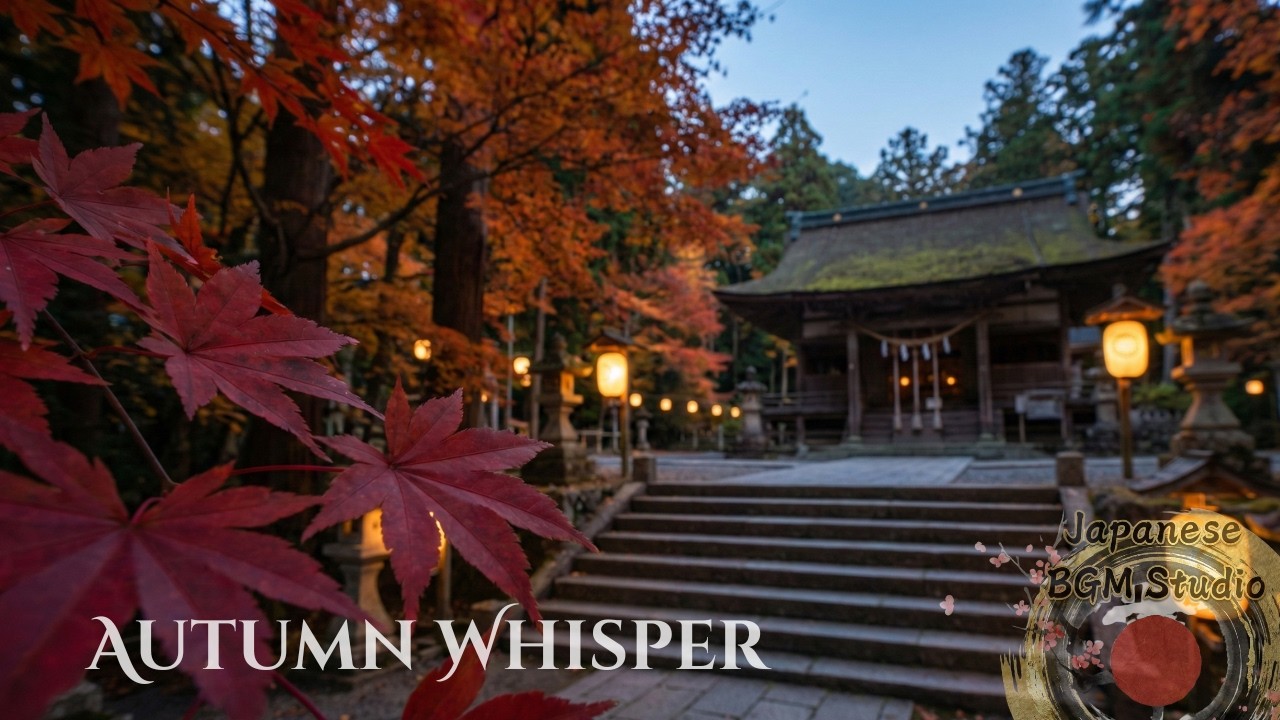 Deep Focus Japanese Music 🍁 Autumn Shrine at Dusk | Calm Study & Work BGM