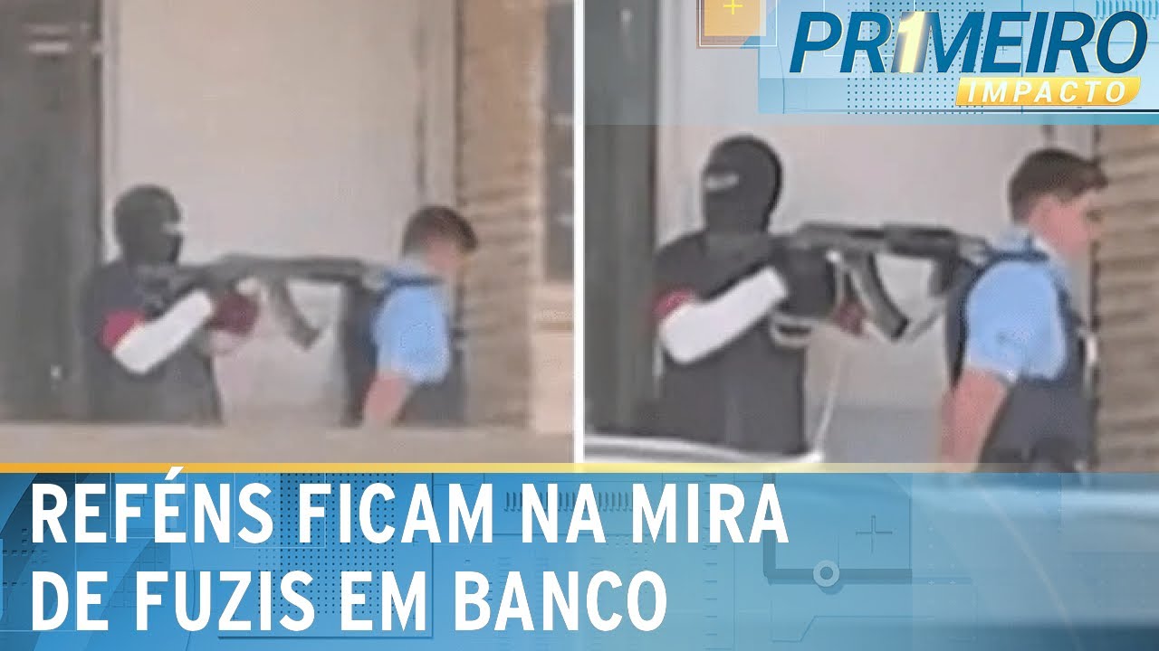 Vídeos mostram momento de assalto a banco em Itaperuçu, no Paraná | Primeiro Impacto (27/09/24)