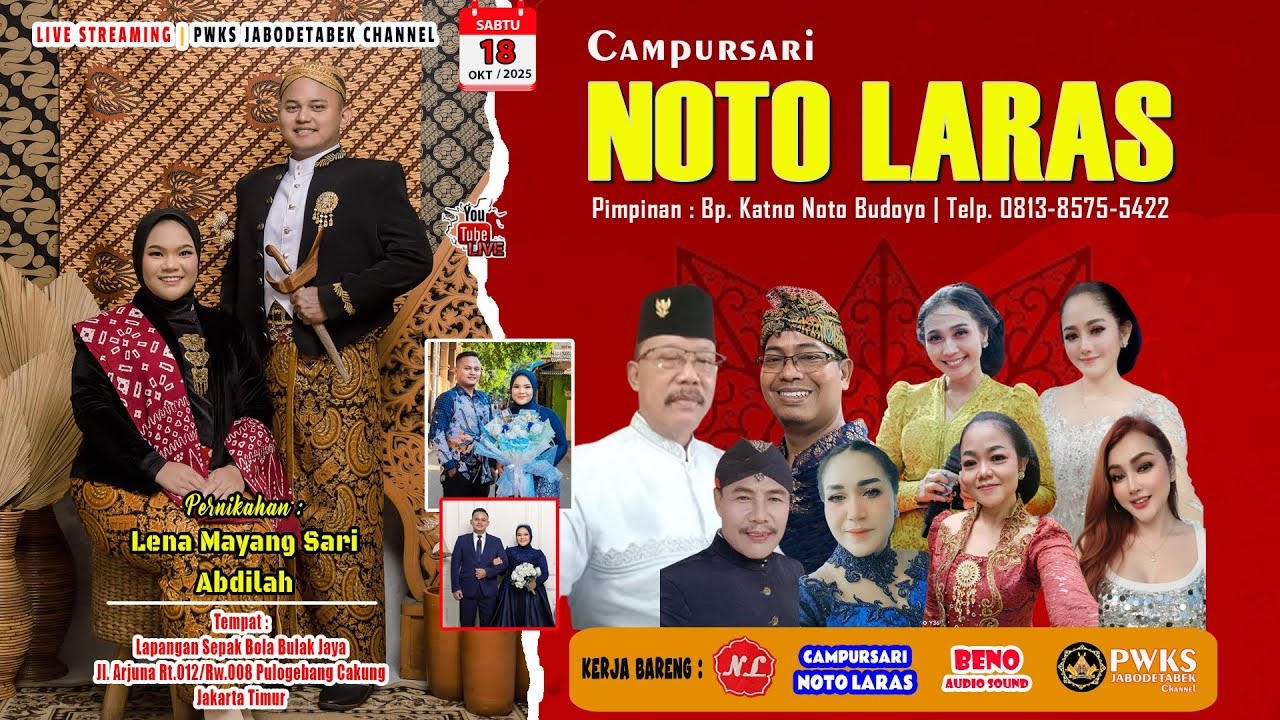 🔴 LIVE Campursari NOTO LARAS 0813 8575 5422 | Pernikahan Lena Mayang Sari & Abdilah | Beno Audio SS