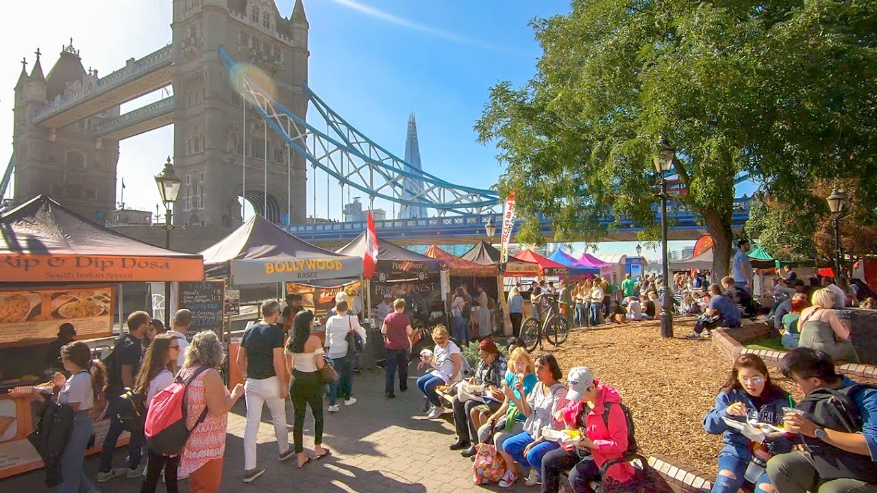 London North Bank Walk - Westminster Station to Tower Bridge on Glorious Sunny Day