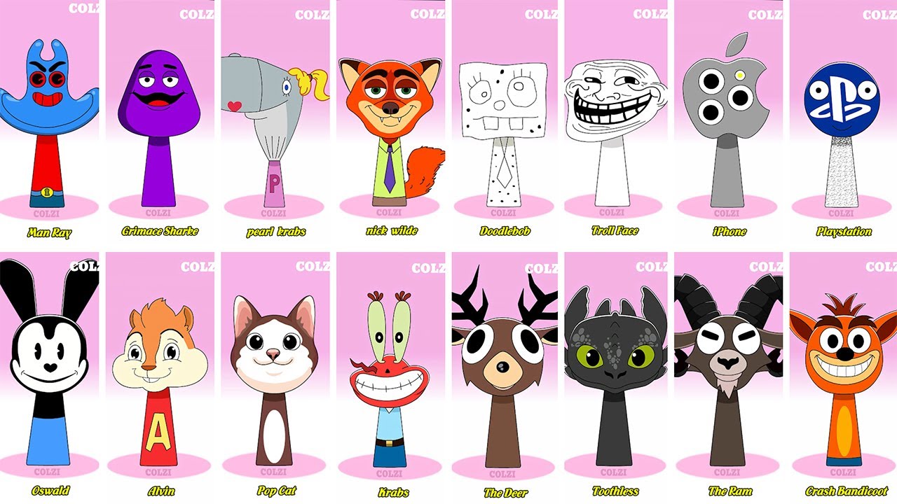 Incredibox Sprunki OC Phase 1 to Phase 3 Alex, Nintendo Switch, Nick Wilde, Laughing Cat, Toothless