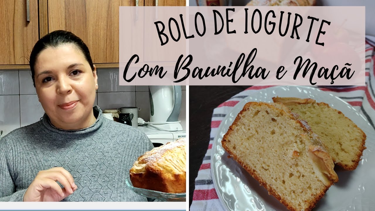 RECEITA DE BOLO DE IOGURTE, BAUNILHA E MAÇÃ