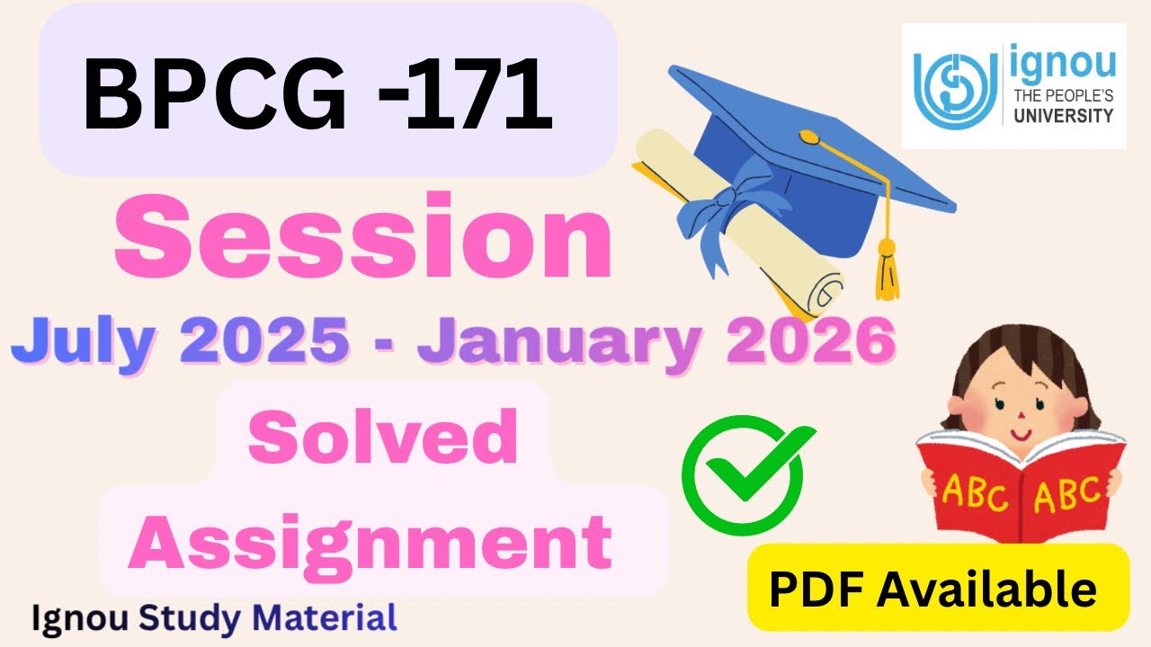 BPCG -171 General Psychology // Solved Assignment July 2025 & January 2026 #ignou #bpcg171 