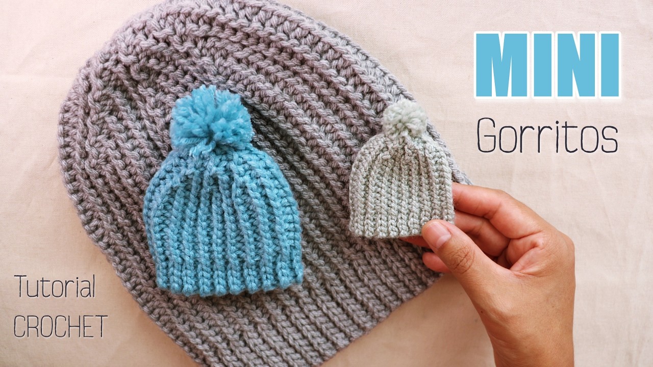 Mini gorrito crochet-ganchillo. Souvenirs, LLavero. Tutorial tejido paso a paso.