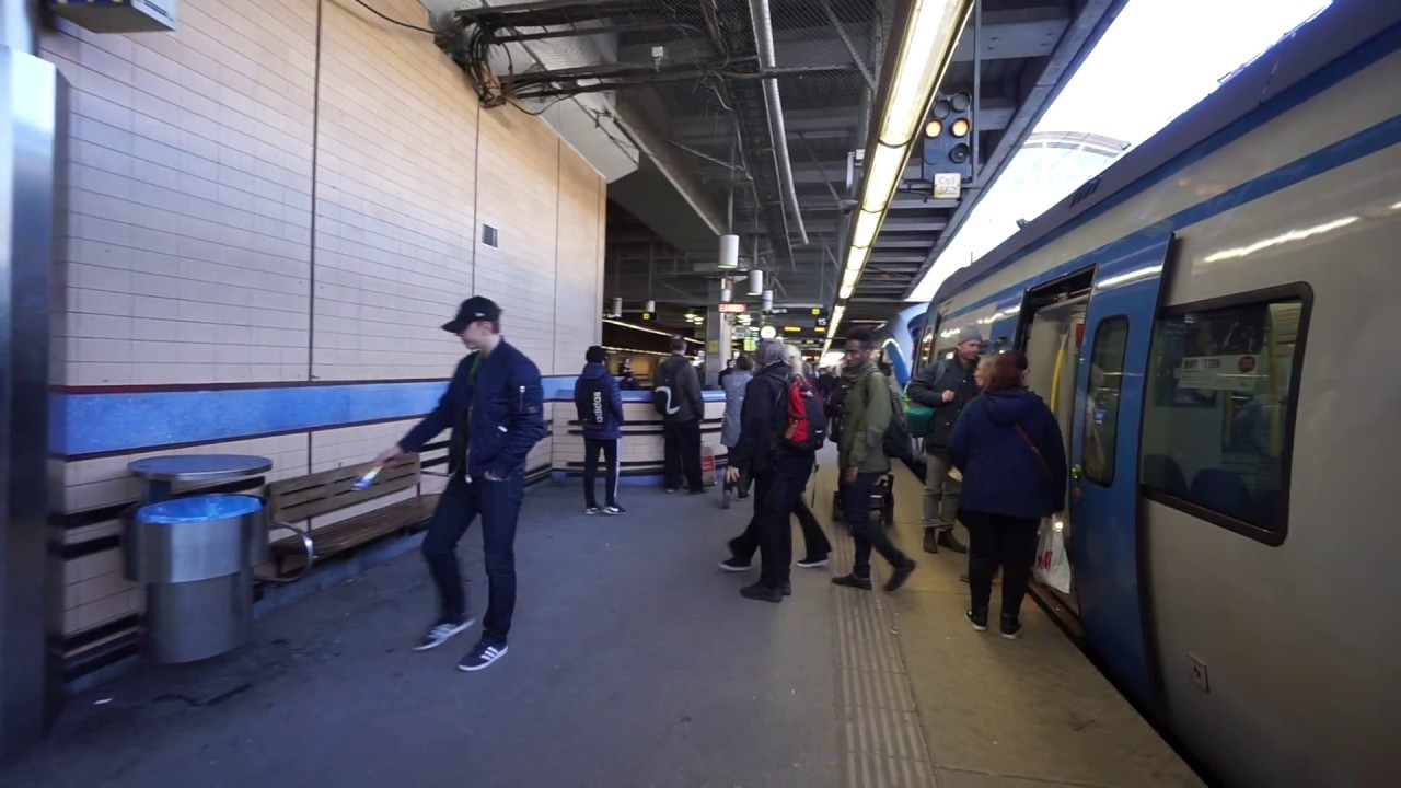 Sweden, Stockholm, train ride from Stuvsta to Stockholm Central
