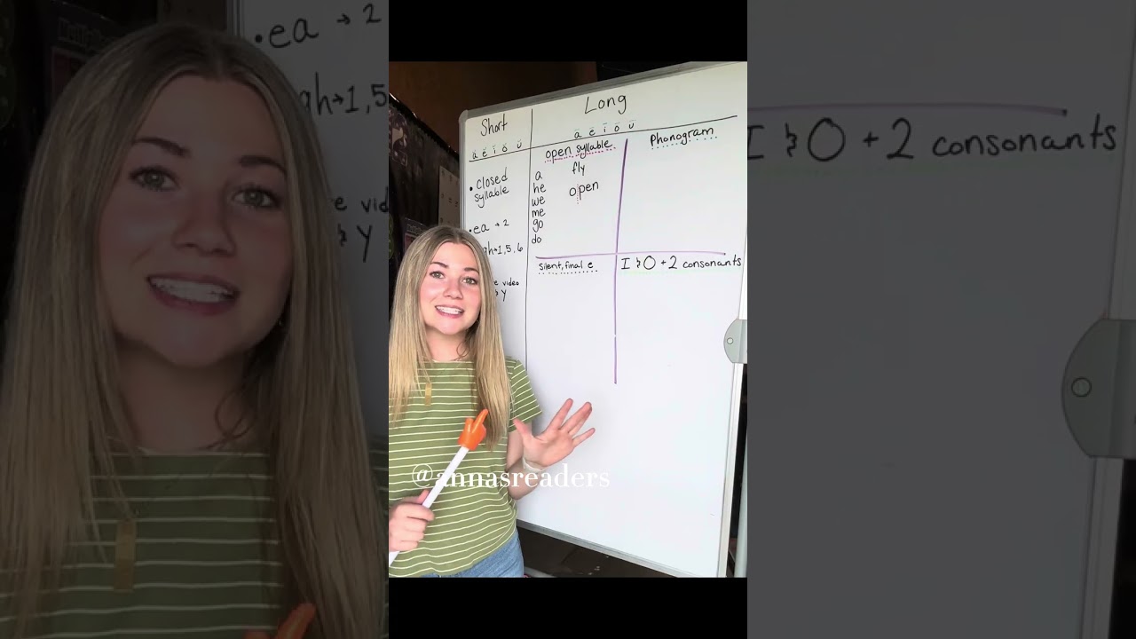 Vowels pt. 4 Short vs. Long Vowels / 4 reasons for a long vowel chart 