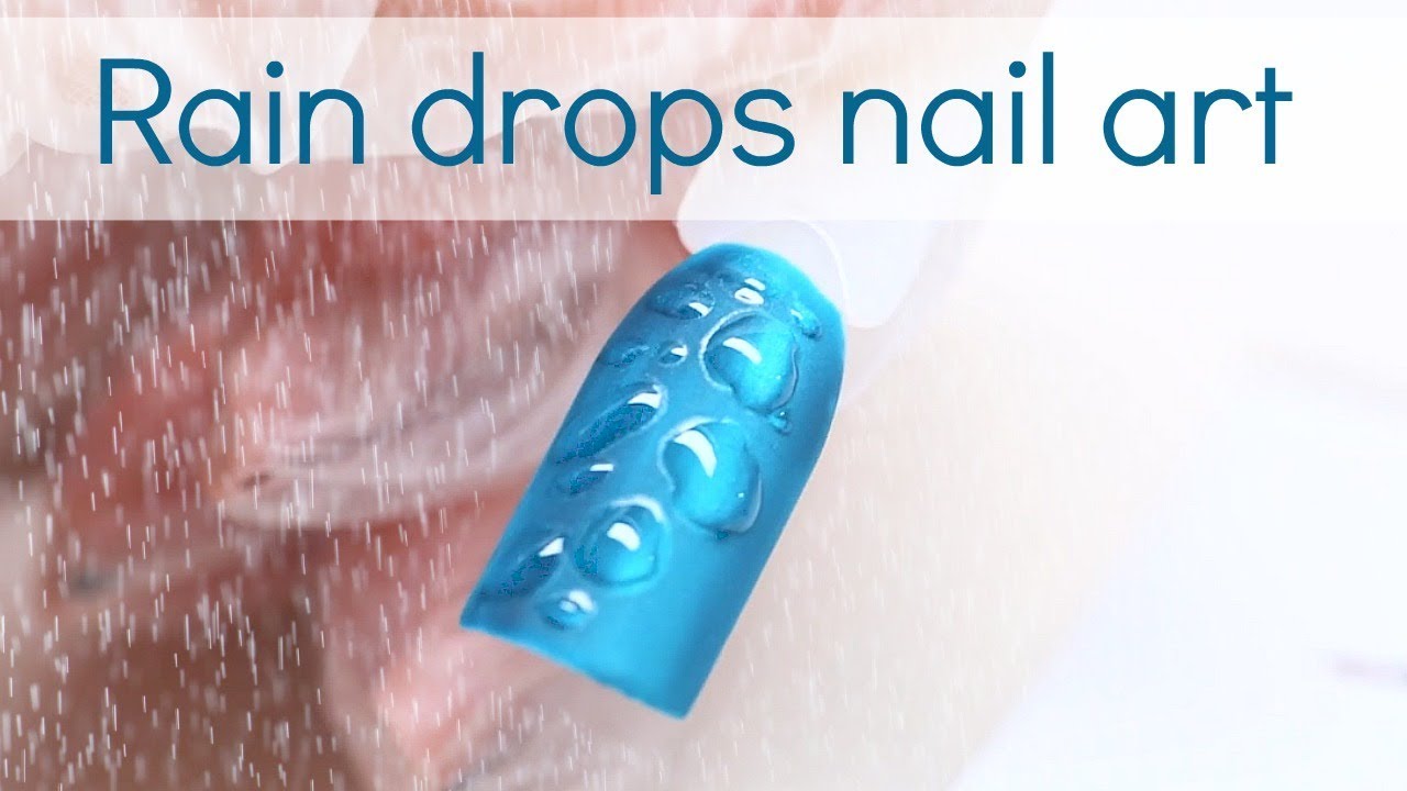 Raindrops with gel 💦   Easy nail art design for beginners