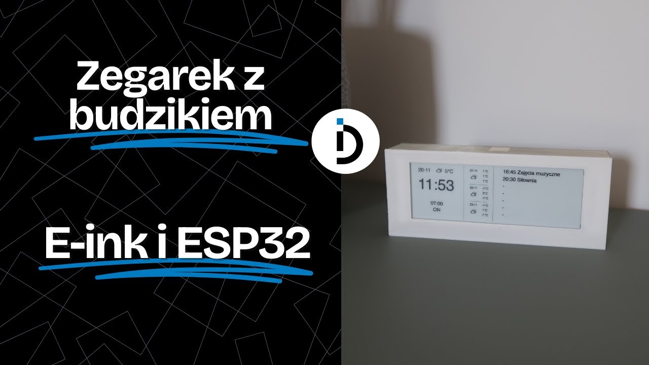 Zegarek z budzikiem na ESP32 i E-ink