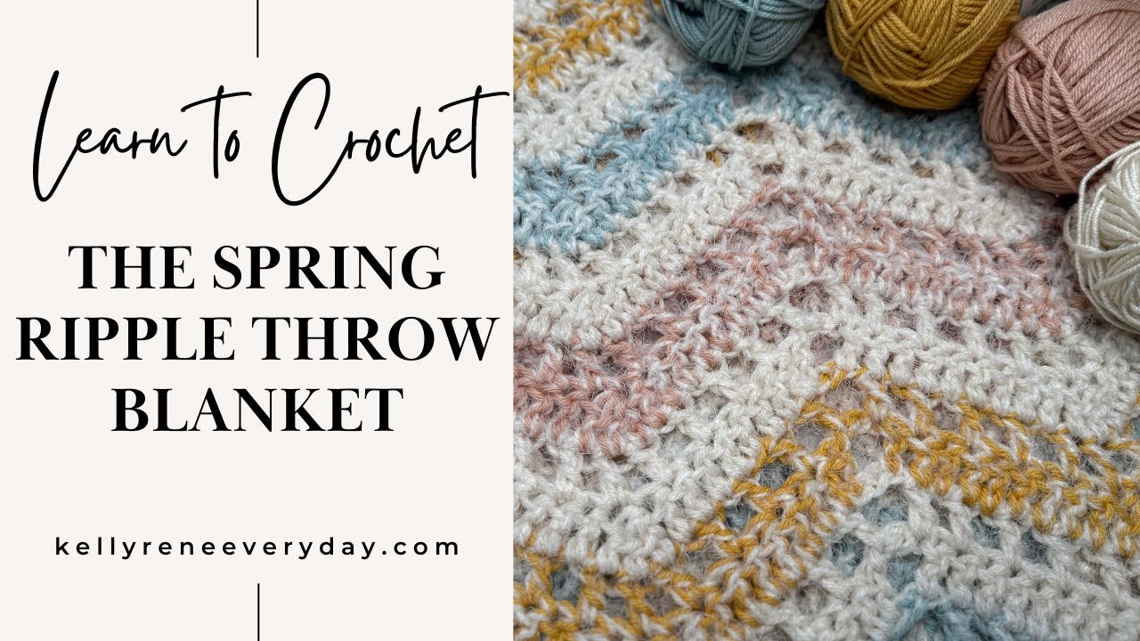 The Spring Ripple Throw Crochet Blanket | EASY & FAST | BEGINNER FRIENDLY | FREE Pattern