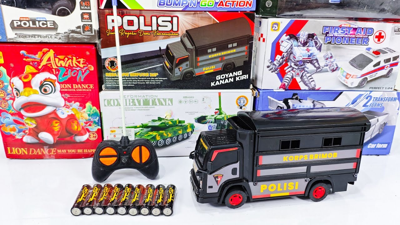 UNBOXING Korps BRIMOP, RC Cyber Truck, RC Police Car and Combat Tank 