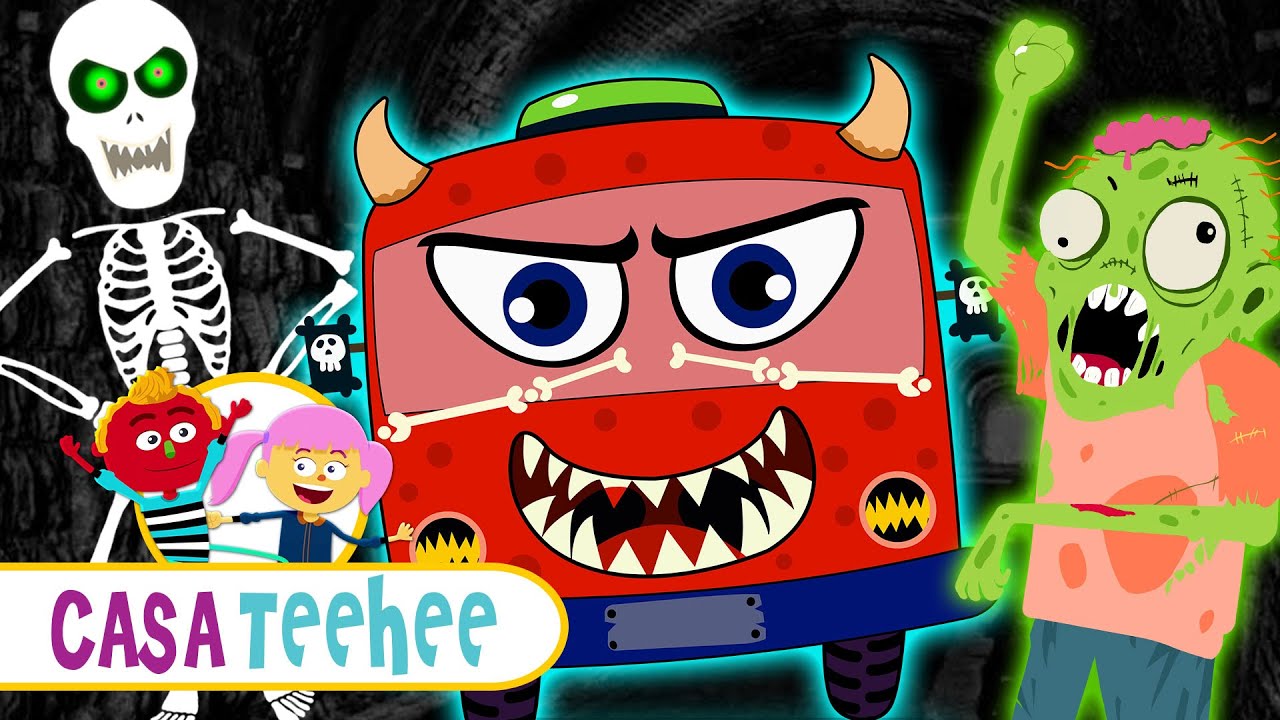 Rodas no ônibus HALLOWEEN | Rimas Infantis Assustadoras @casateehee-teeheetownbrasil
