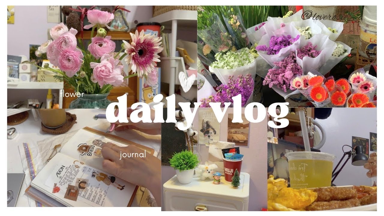 Aesthetic daily vlog 🌷 journaling, flowers and movie time