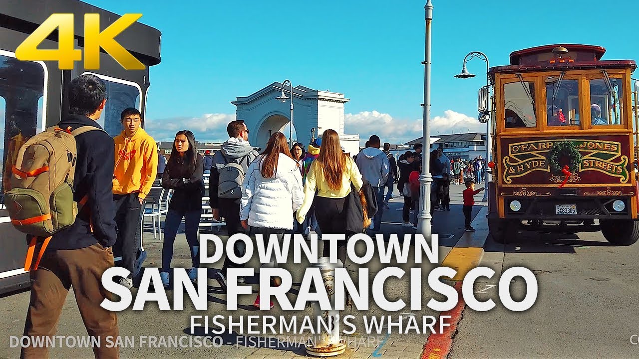 SAN FRANCISCO - Fisherman's Wharf, Pier 39 in Downtown San Francisco, California, USA, Travel, 4K