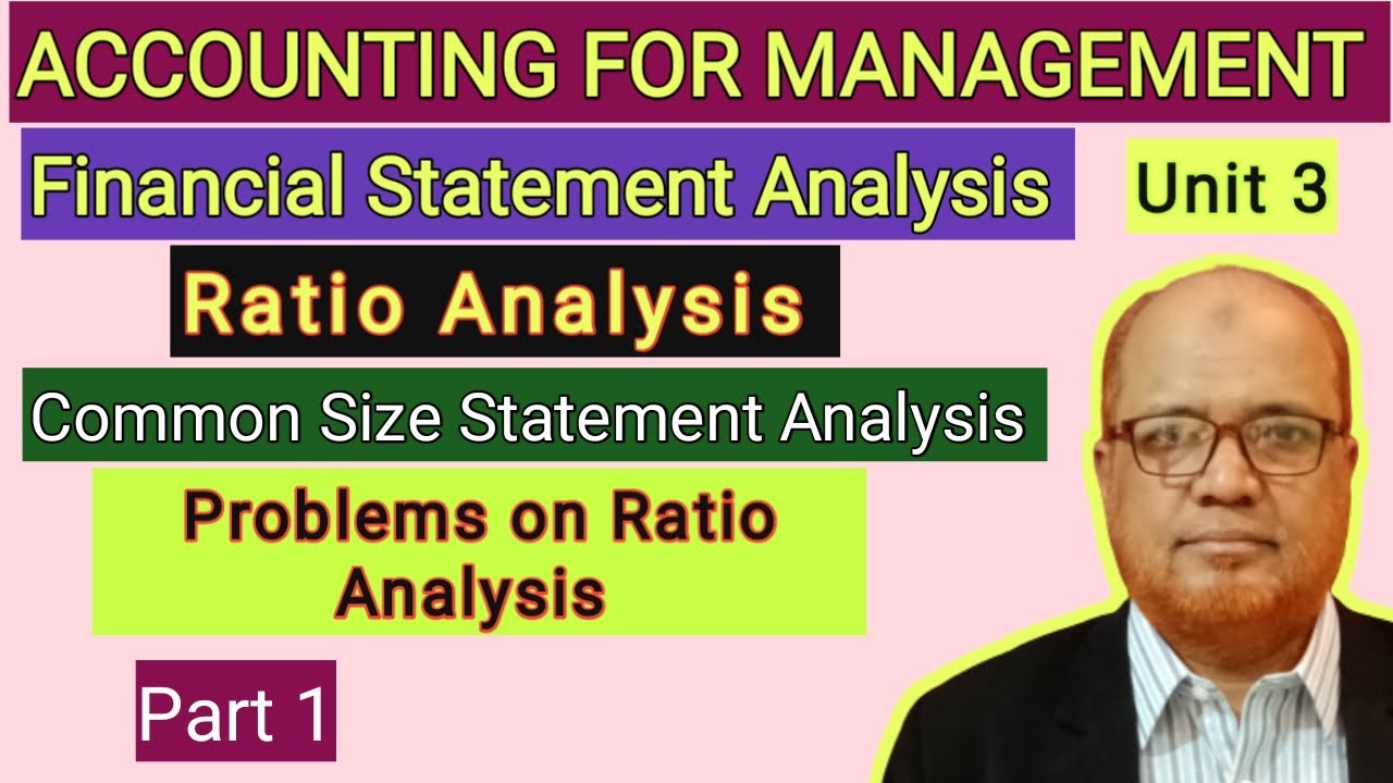 Accounting for Management I Problems and Solutions on Ratio Analysis I Part 1 I Hasham Ali Khan I