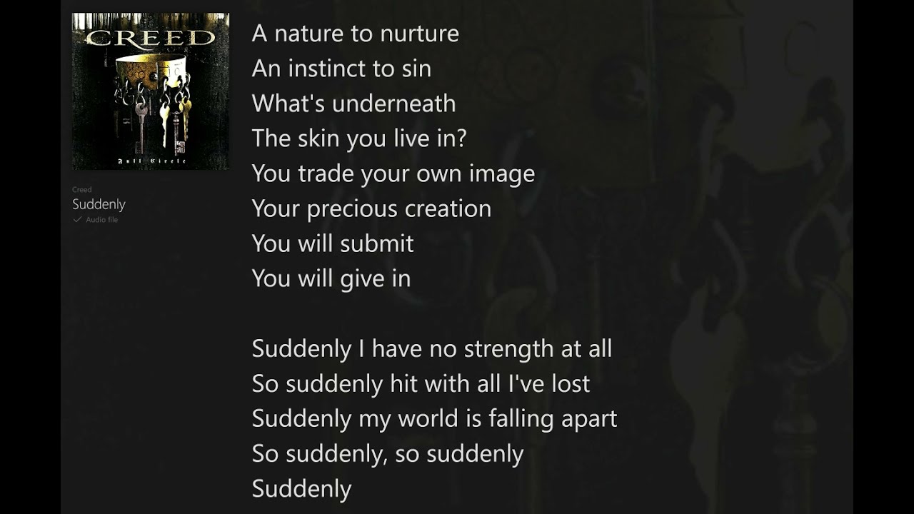 Suddenly (with Lyrics) Creed/Full Circle