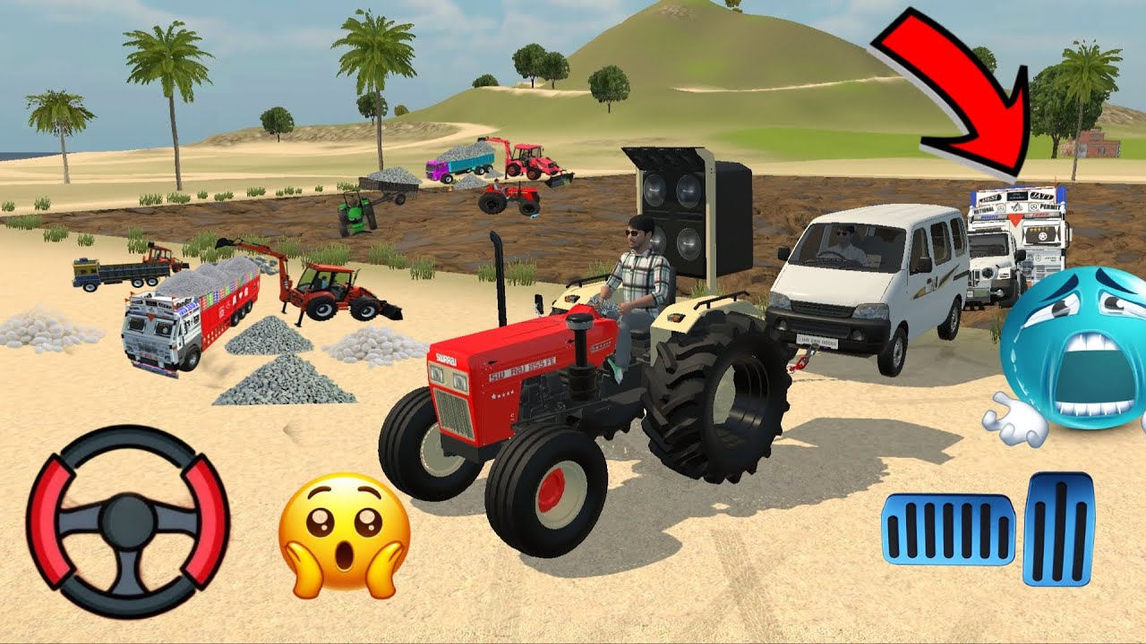 Harvestar stuck mod in tractor truck 🚛 and rescue harvesting india vikale 3d