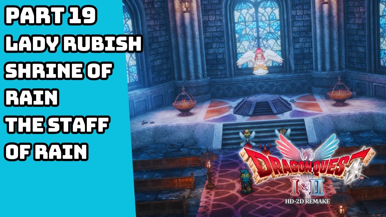 DRAGON QUEST 1 HD 2D REMAKE SUMMON LADY RUBISH ATOP SHRINE OF RAIN THE STAFF OF RAIN GAMEPLAY
