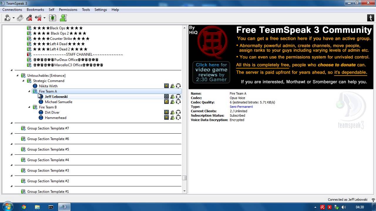 Howto: The whisper system, on the free HiQ Community TS3 Server.