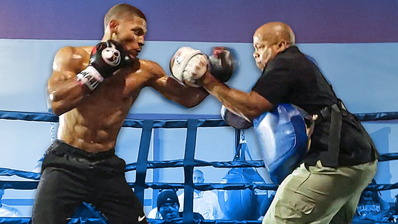 Brian Norman Jr FIRST LOOK training for Devin Haney - Shows STOP RUNNNG plan on mitts!
