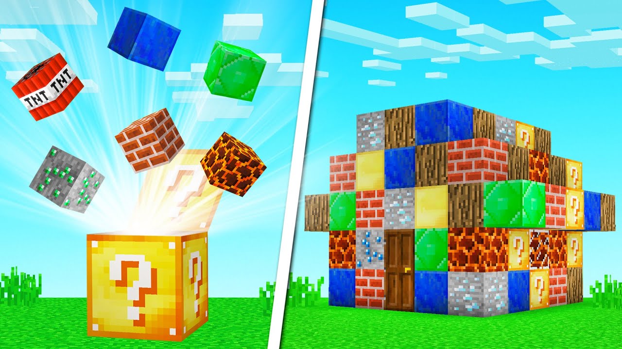 BUILD CHALLENGE Only Using LUCKY BLOCKS! (Minecraft)