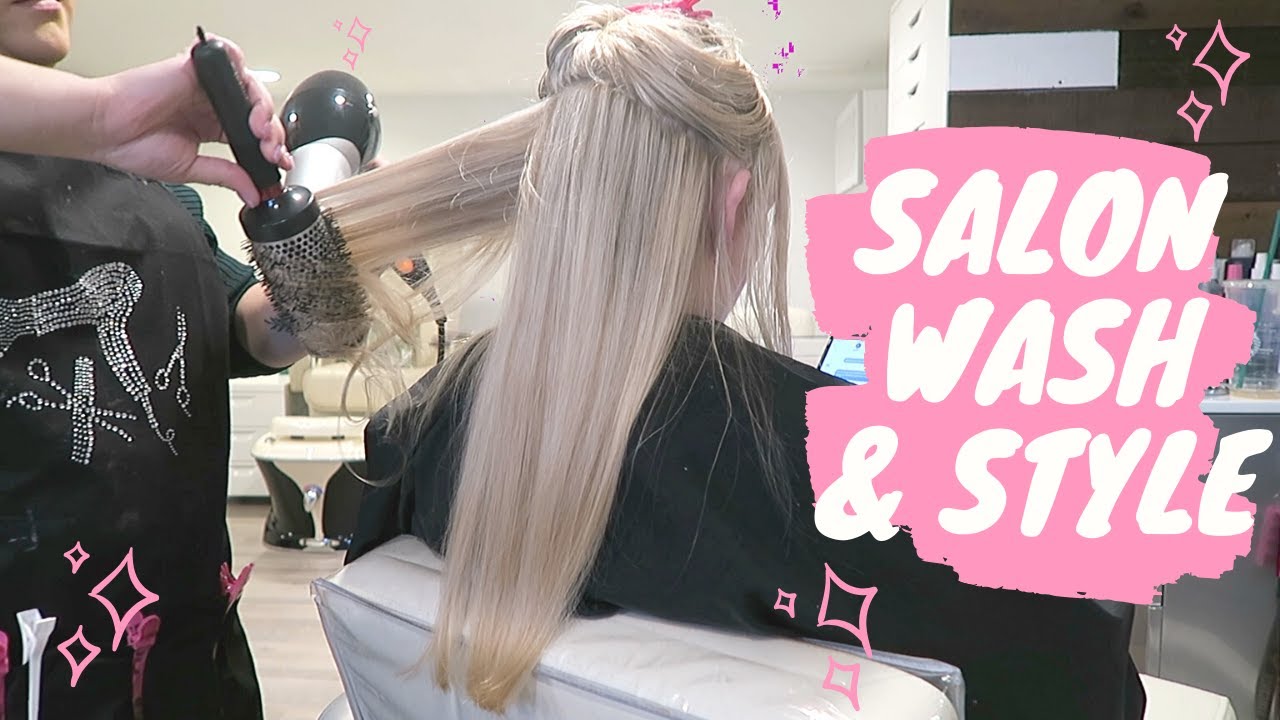 SALON WASH & STYLE! // SCALP MASSAGE & BLOWOUT!
