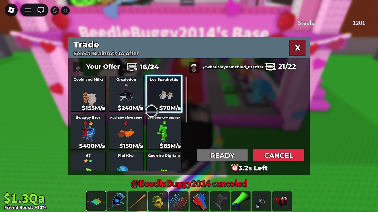 Trading in steal a brainrot!