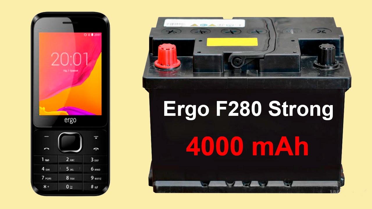Достаем из коробки Ergo F280 Strong Dual Sim Black на 4000 mAh