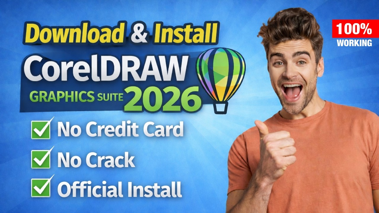 How to Download & Install CorelDRAW Graphics Suite 2026 from OFFICIAL Website for FREE without CC