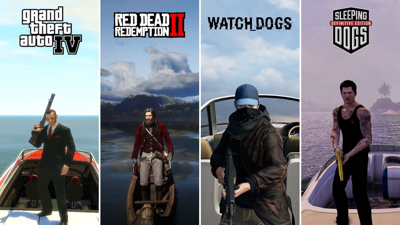 GTA 4 vs RDR2 vs Watch Dogs 1 vs Sleeping Dogs
