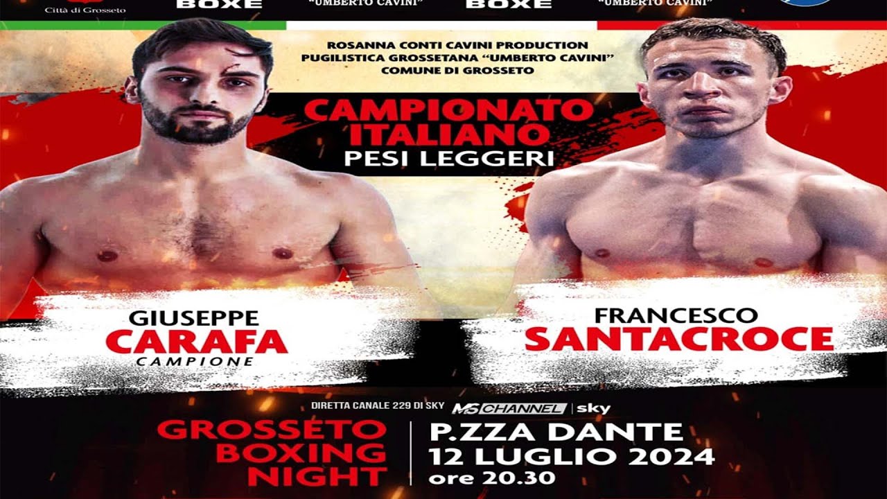 🏆🔥GIUSEPPE CARAFA VS FRANCESCO SANTACROCE:Chi Conquisterà il Titolo Italiano dei Pesi Leggeri?🥊💥