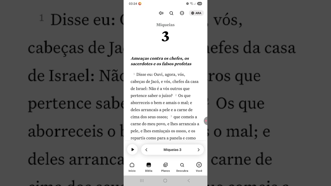 Leitura do livro de Miqueias capítulos 1,2 ,3 e 4