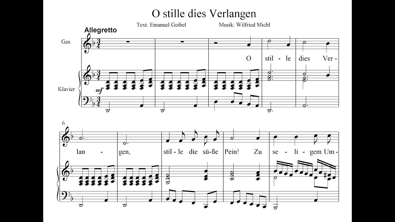 O stille dies Verlangen