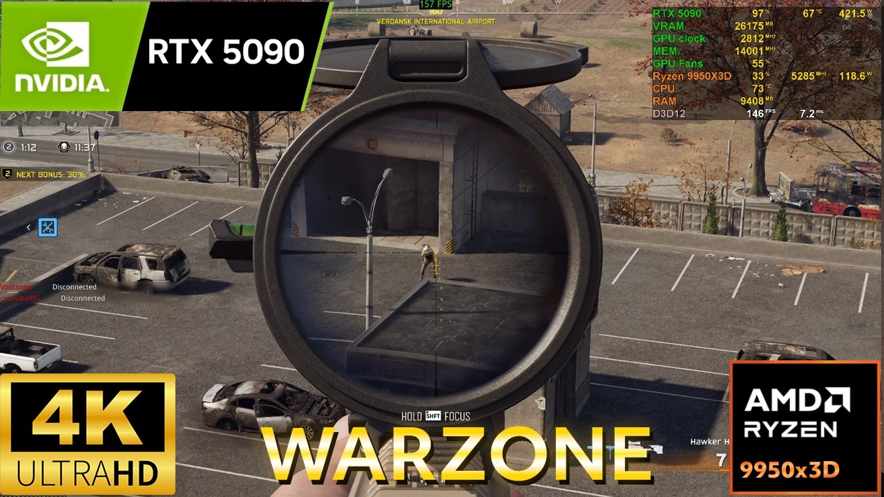 Call of Duty Warzone Verdansk RTX 5090 ULTRA SETTINGS 4K DLAA Benchmark + Ryzen 9 9950X3D