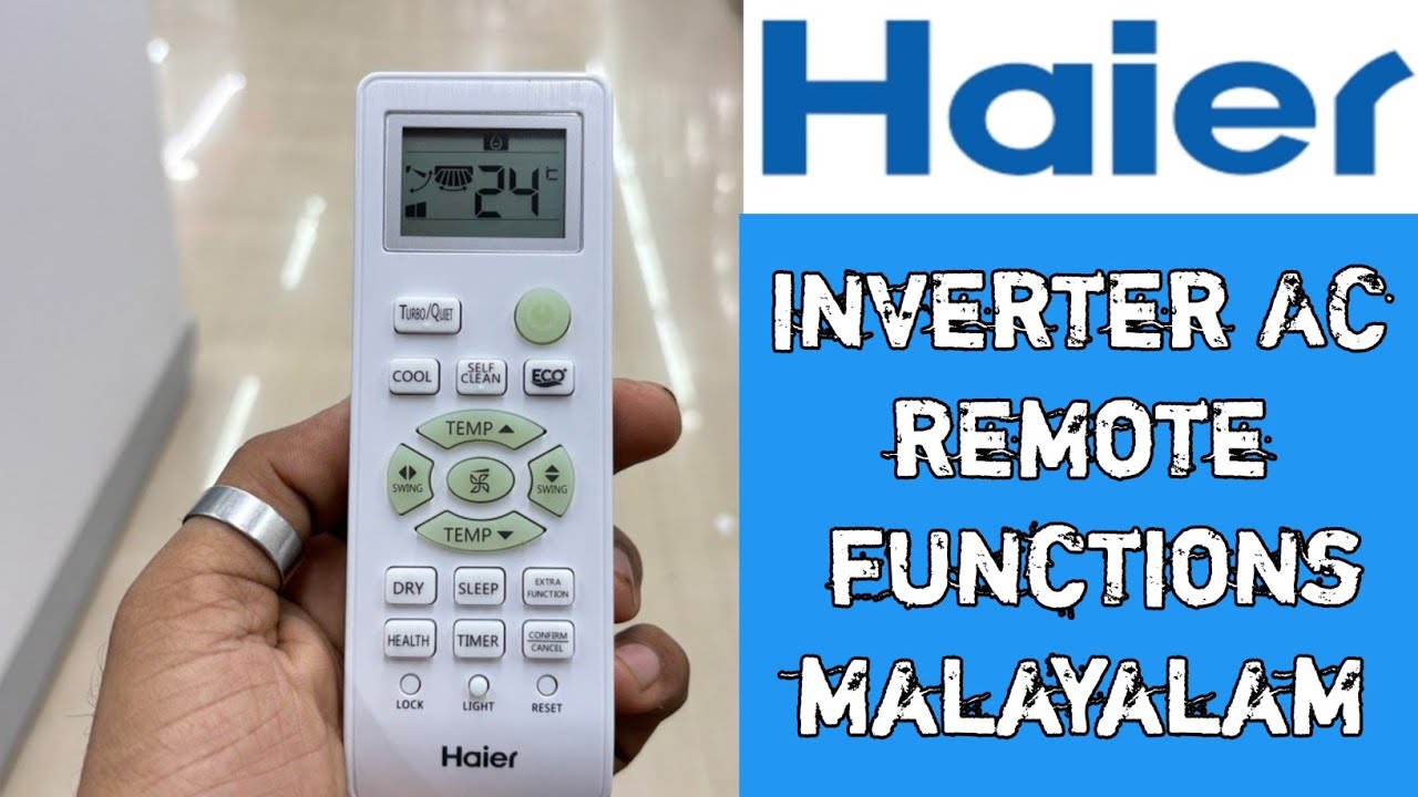 HAIER inverter AC remote functions Malayalam DEMO