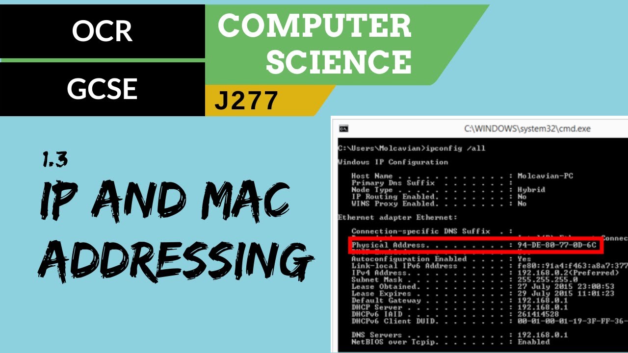 31. OCR GCSE (J277) 1.3 IP- и MAC-адресация