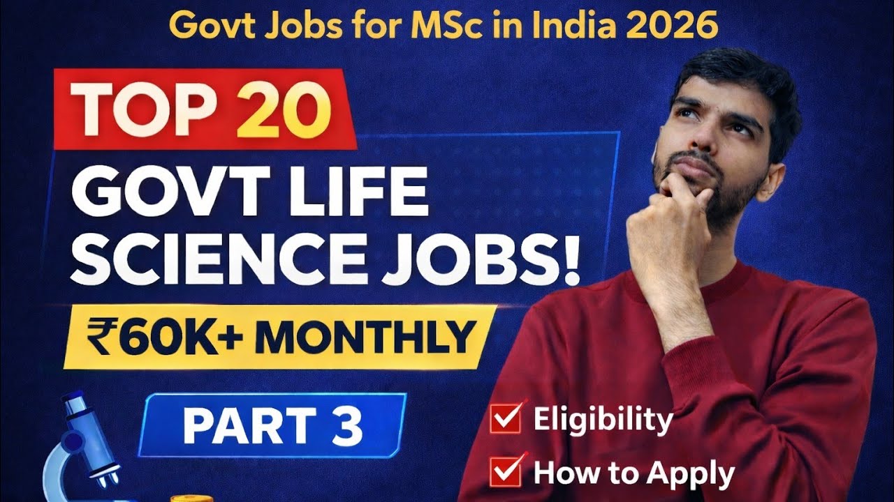Top Government Jobs After BSc / MSc Biotechnology 2026 | Salary, Exams & Eligibility (Part 3)