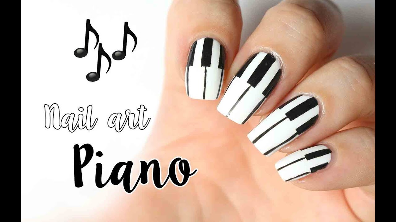 🎶 Nail art très facile : un piano sur les ongles