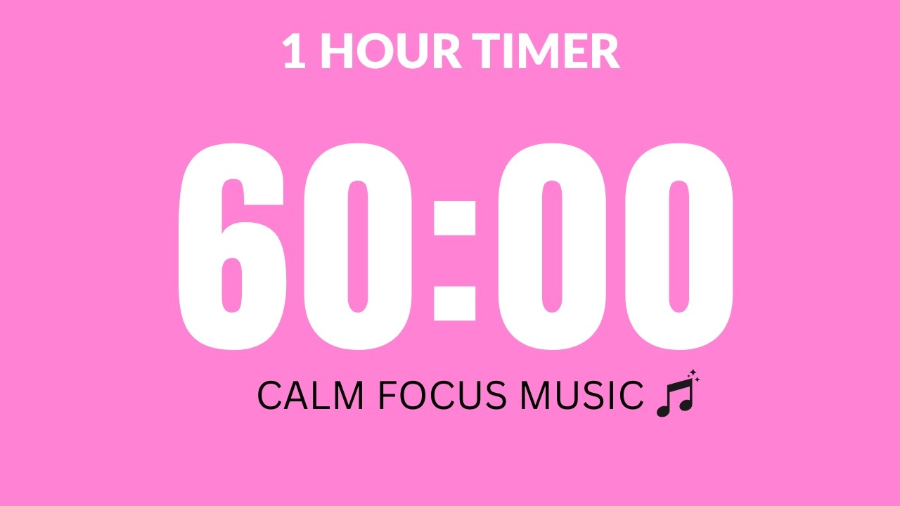60 Minute Focus Timer (No Break) | Calm Music for Deep Work & Studying