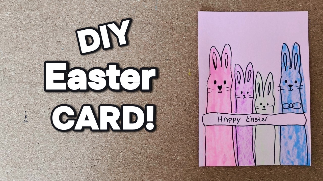 DIY: 🐣🐰 Cute Easter Card 🐰 | 4 Sweet Easter Bunnies | Easy Craft & Drawing Tutorial 🐣🐰