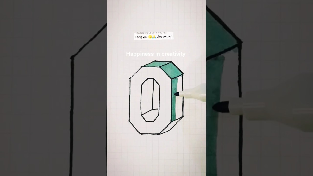 3d drawing letter O | #shorts