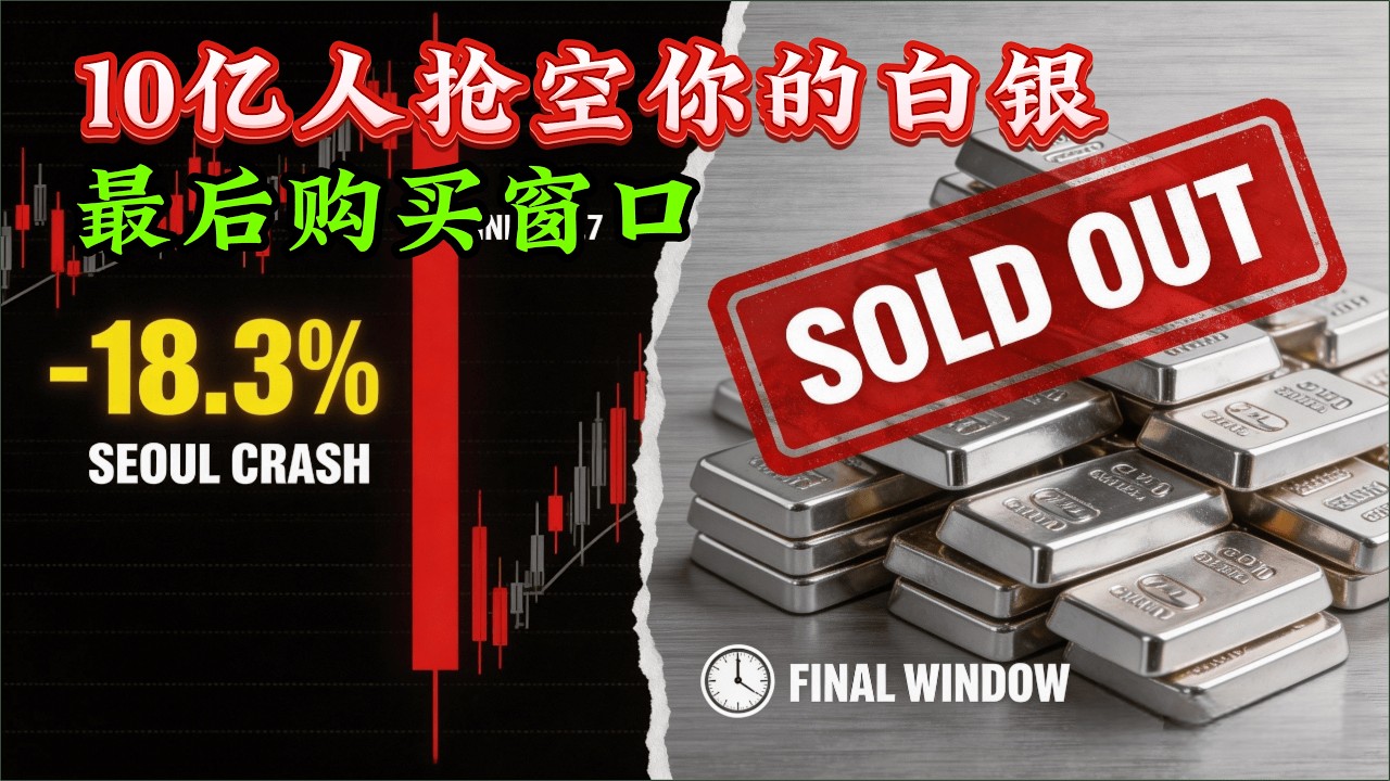 最后购买窗口！你正与10亿亚洲人竞争，实物白银溢价即将进入狂暴模式！#白银 #实物白银 #经济危机 #韩国股市 #印度卢比 #供应链断裂 #贵金属投资 #避险资产 #溢价暴涨 #金融风暴