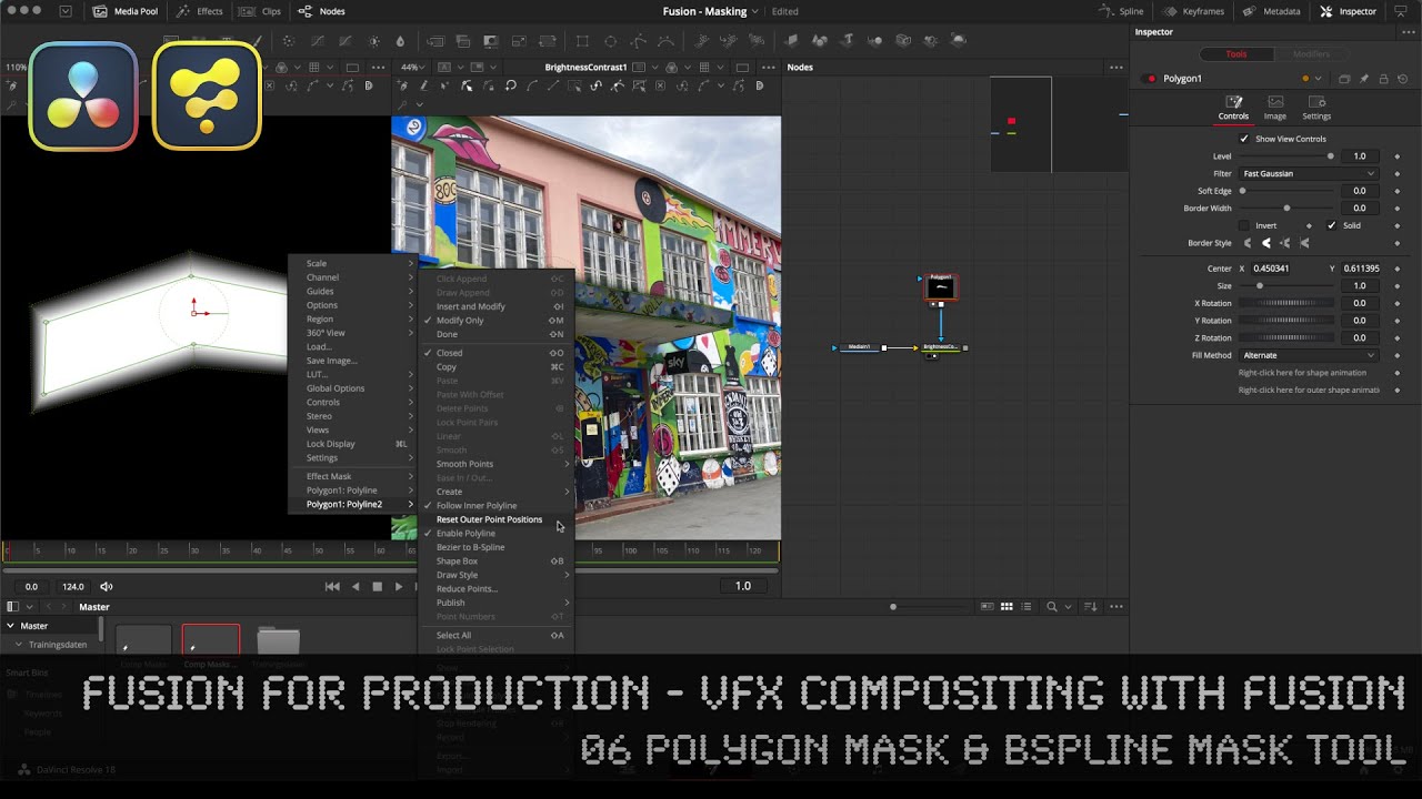 Fusion for Production - VFX Compositing with Fusion - 06 Polygon Masks & BSpline Mask Tool