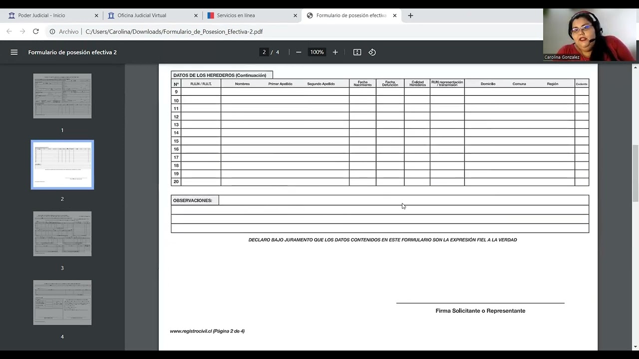CAPSULA INFORMATIVA: EL FORMULARIO DE POSESIÓN EFECTIVA
