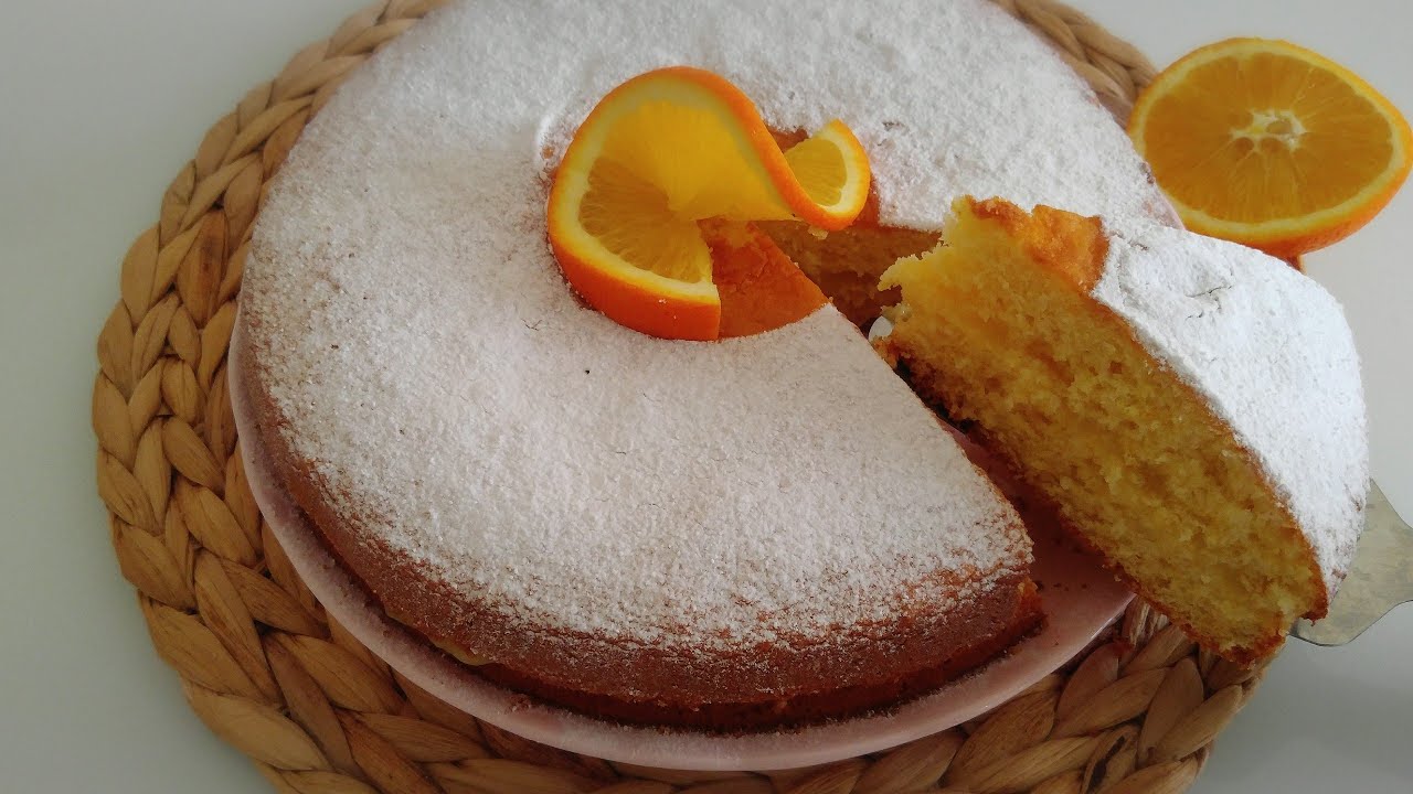كيك بالبرتقال وكريمة البرتقال🍊 خفييييف وبنين